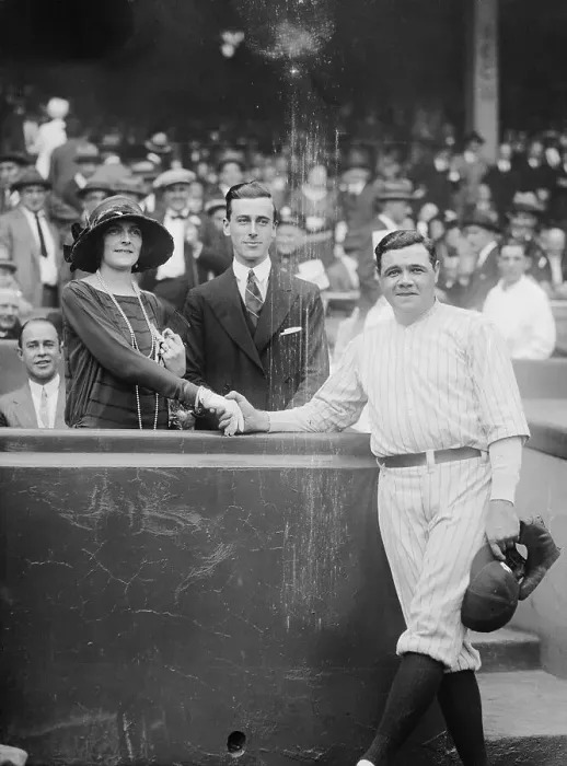 Framed Print : Lord and Lady Mountbatten with Babe Ruth Framed Print : Lord and Lady Mountbatten with Babe Ruth