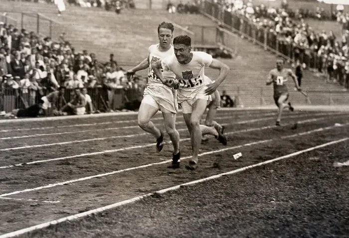 Framed Print : Loren Murchison Passes Alf Leconey Baton Framed Print : Loren Murchison Passes Alf Leconey Baton