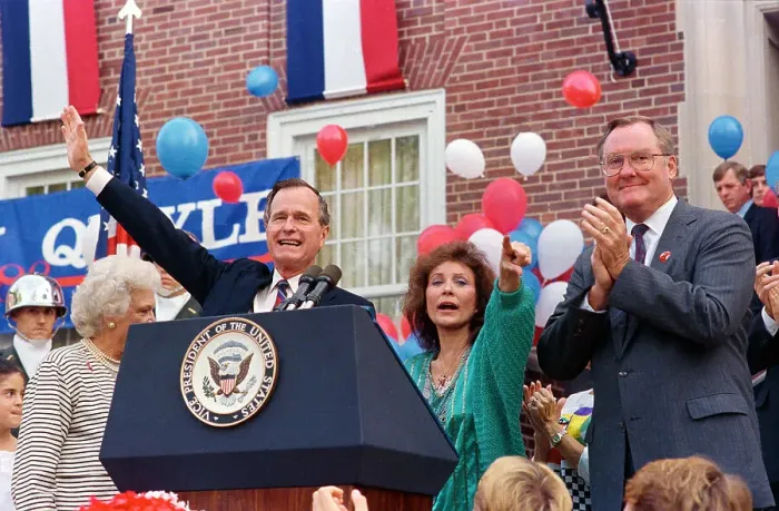 Framed Print : Loretta Lynn and George Bush Waving Framed Print : Loretta Lynn and George Bush Waving