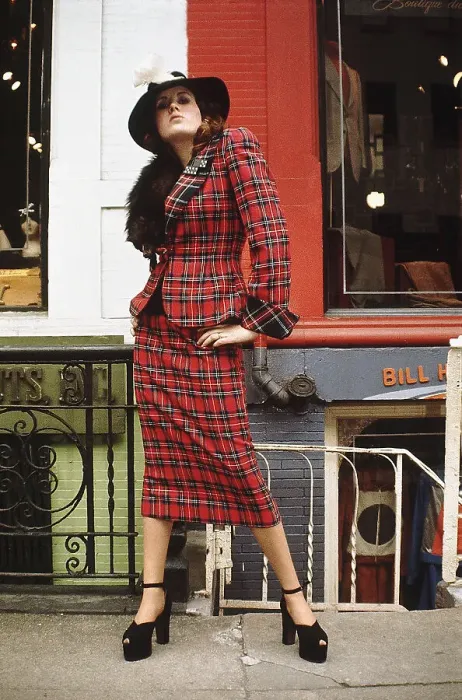 Framed Print : Lorna Luft in Plaid Suit
