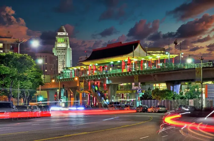 Framed Print : Los Angeles Chinatown at Night Framed Print : Los Angeles Chinatown at Night