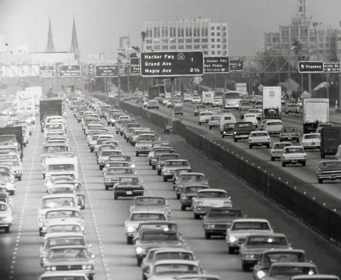 Framed Print : Los Angeles Freeway Traffic Framed Print : Los Angeles Freeway Traffic