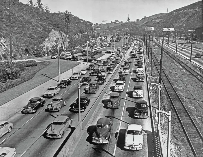 Framed Print : Los Angeles Traffic Jam