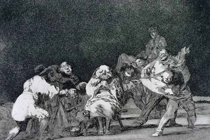 Framed Print : Los Disparates No. 17: Loyalty by Francisco de Goya Framed Print : Los Disparates No. 17: Loyalty by Francisco de Goya