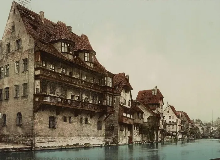 Framed Print : Lot at the Pegnitz, Nuremberg, Bavaria, c. 1890, Germany, Historic, digitally restored reproduction from a 19th century original Framed Print : Lot at the Pegnitz, Nuremberg, Bavaria, c. 1890, Germany, Historic, digitally restored reproduction from a 19th century original
