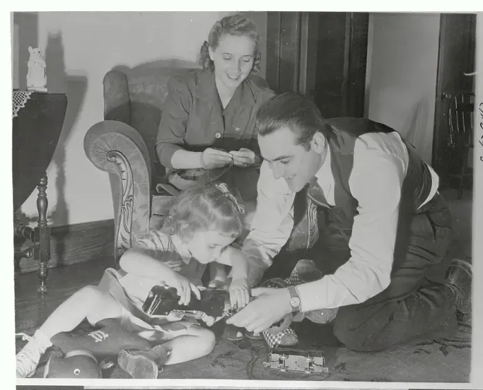 Framed Print : Lou Boudreau Enjoying His Family at Home Framed Print : Lou Boudreau Enjoying His Family at Home