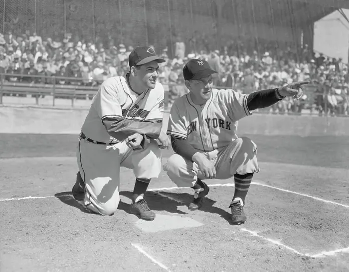 Framed Print : Lou Boudreau and Mel Ott at Spring Training Framed Print : Lou Boudreau and Mel Ott at Spring Training