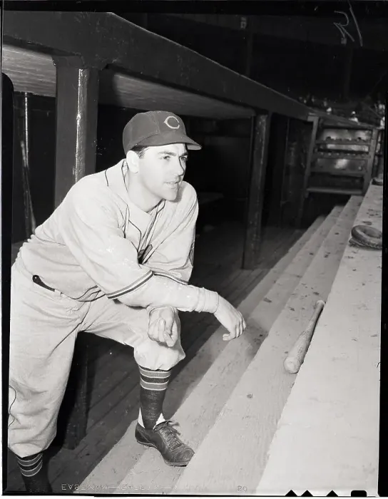 Framed Print : Lou Boudreau Posing On Dugout Steps Framed Print : Lou Boudreau Posing On Dugout Steps