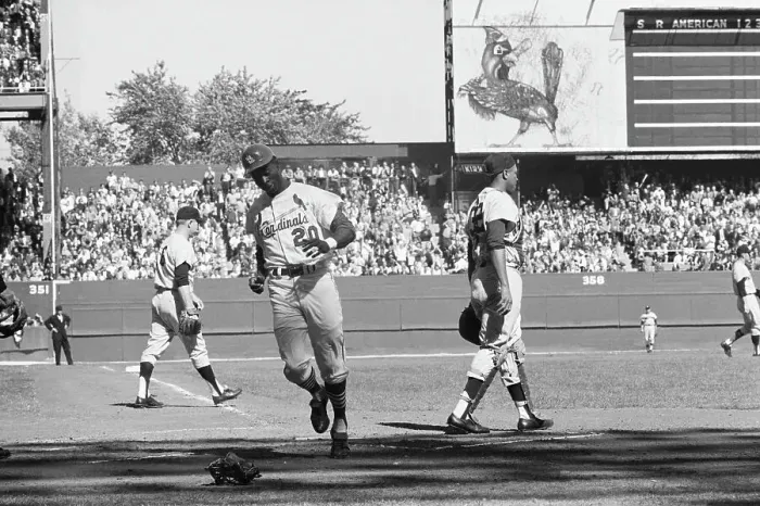 Framed Print : Lou Brock Arriving At Home Plate