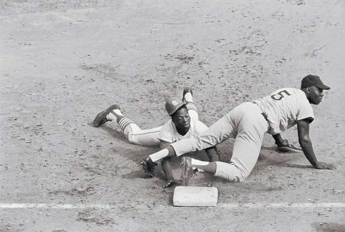 Framed Print : Lou Brock Sliding into First Base Framed Print : Lou Brock Sliding into First Base