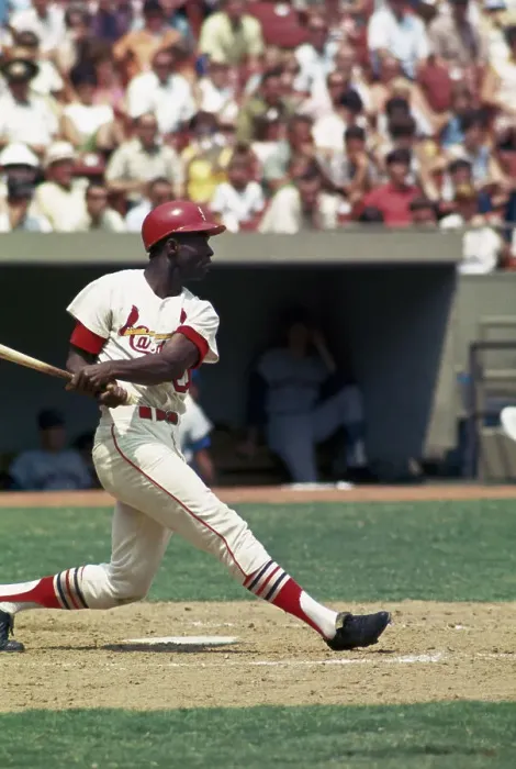 Framed Print : Lou Brock Swinging at a Pitch Framed Print : Lou Brock Swinging at a Pitch