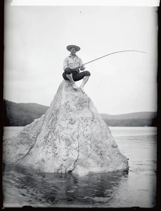 Framed Print : Lou Gehrig Fishing on lake Oscawana Framed Print : Lou Gehrig Fishing on lake Oscawana