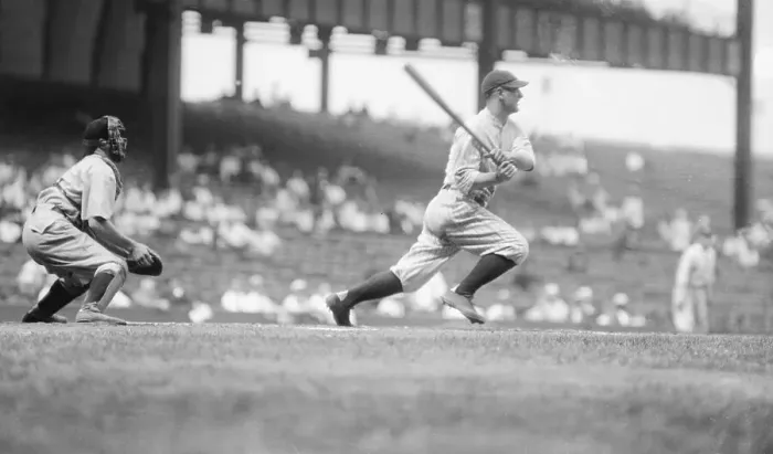 Framed Print : Lou Gehrig Hitting Home Run Framed Print : Lou Gehrig Hitting Home Run