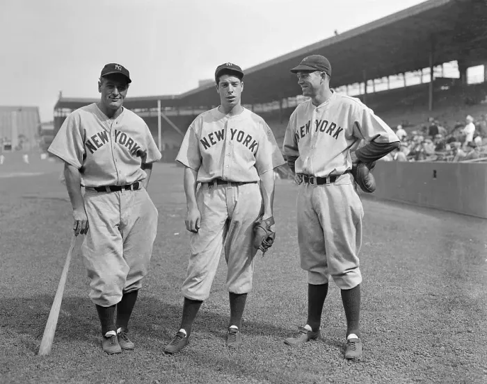 Framed Print : Lou Gehrig with Joe DiMaggio and Bill Dickey Framed Print : Lou Gehrig with Joe DiMaggio and Bill Dickey