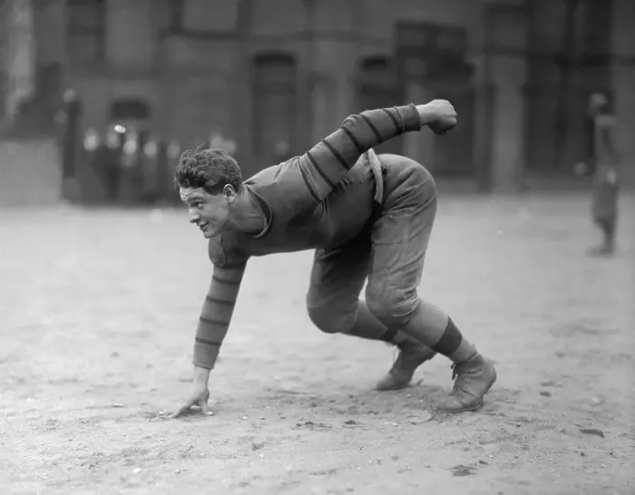 Framed Print : Lou Gehrig Playing Football in High School Framed Print : Lou Gehrig Playing Football in High School