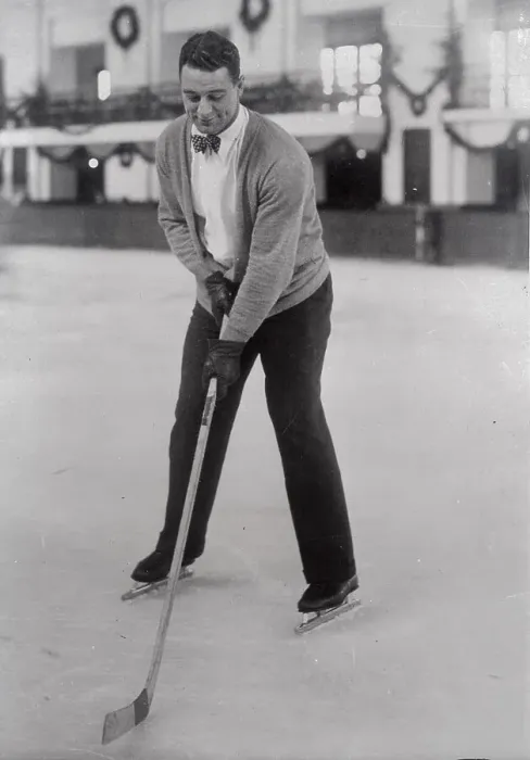 Framed Print : Lou Gehrig Playing Hockey Framed Print : Lou Gehrig Playing Hockey