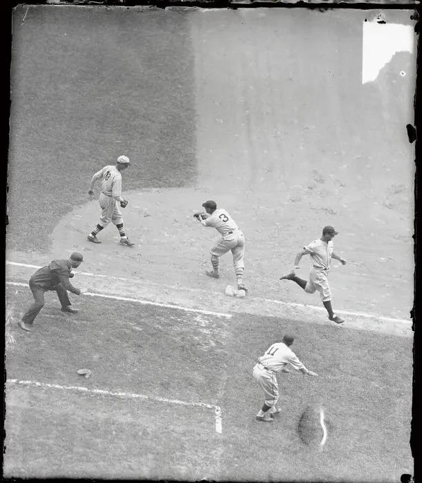 Framed Print : Lou Gehrig Reaching first Base Framed Print : Lou Gehrig Reaching first Base