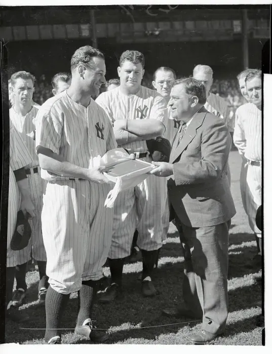 Framed Print : Lou Gehrig Receiving Award from Mayor LaGuardia Framed Print : Lou Gehrig Receiving Award from Mayor LaGuardia