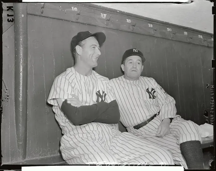 Framed Print : Lou Gehrig Sitting with Joe McCarthy Framed Print : Lou Gehrig Sitting with Joe McCarthy