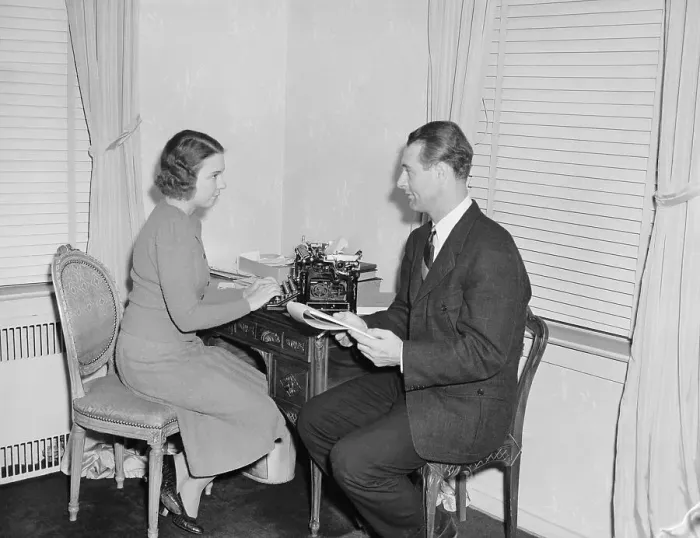 Framed Print : Lou Gehrig Sitting with Wife at Typewriter Framed Print : Lou Gehrig Sitting with Wife at Typewriter