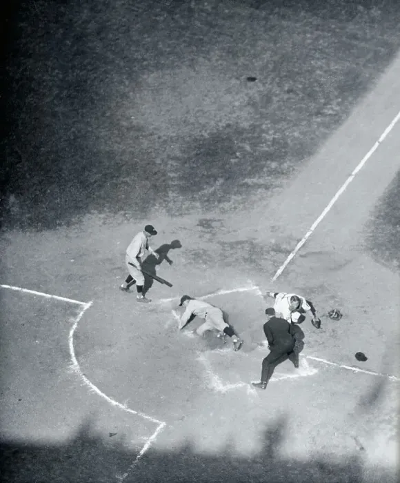 Framed Print : Lou Gehrig Sliding Home Framed Print : Lou Gehrig Sliding Home