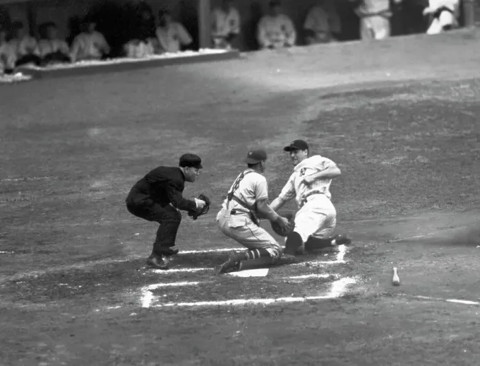 Framed Print : Lou Gehrig Sliding Into Homeplate Framed Print : Lou Gehrig Sliding Into Homeplate