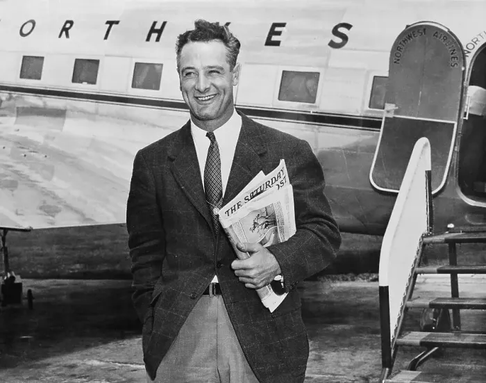 Framed Print : Lou Gehrig Smiling by Airplane Framed Print : Lou Gehrig Smiling by Airplane