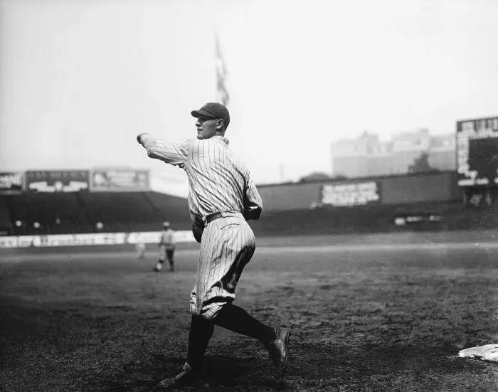Framed Print : Lou Gehrig Throwing Baseball