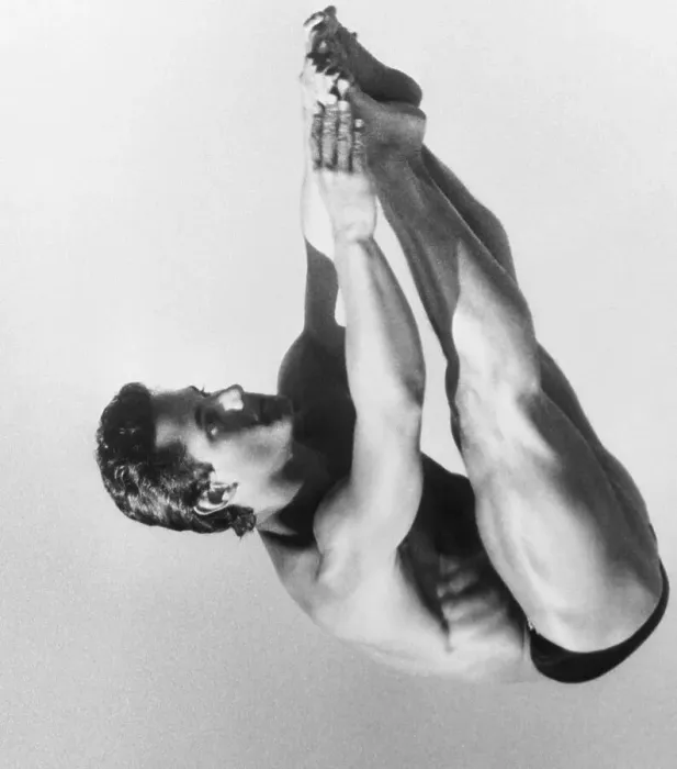 Framed Print : Louganis Diving in Olympics Framed Print : Louganis Diving in Olympics