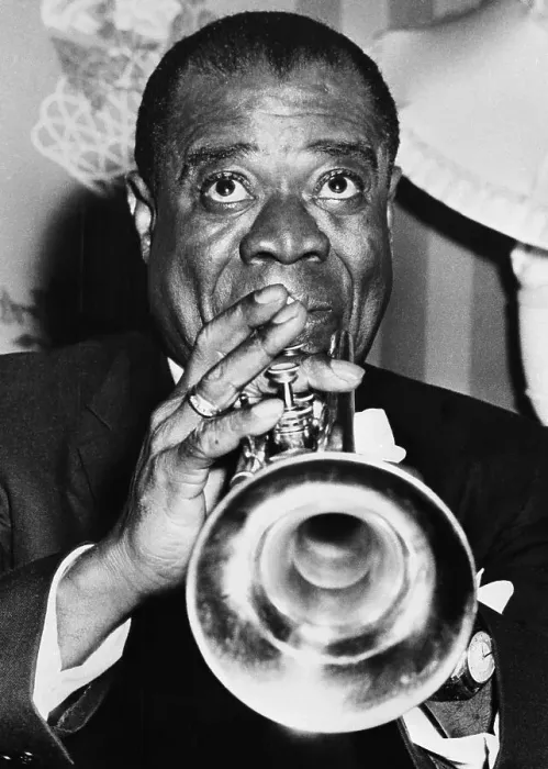 Framed Print : Louis Armstrong Blowing His Horn Framed Print : Louis Armstrong Blowing His Horn