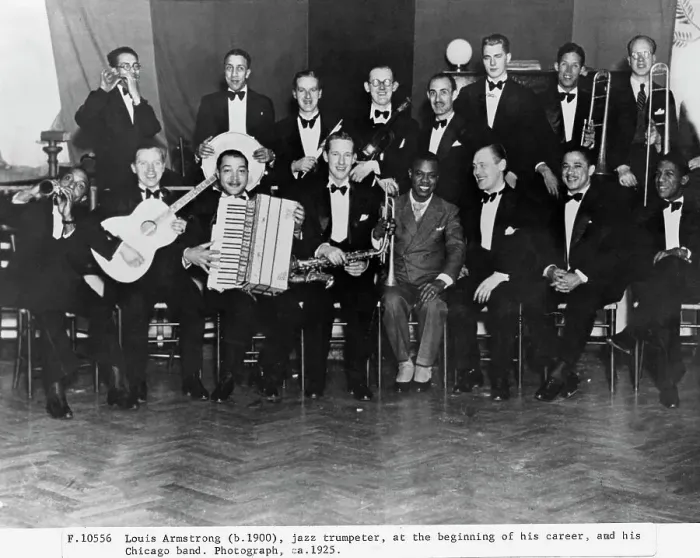 Framed Print : Louis Armstrong with His Chicago Band Framed Print : Louis Armstrong with His Chicago Band
