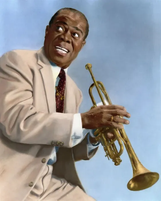 Framed Print : Louis Armstrong Holding Trumpet Framed Print : Louis Armstrong Holding Trumpet