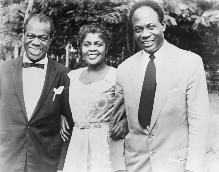 Framed Print : Louis Armstrong, Lucille Armstorng, and Prime Minister Nkrumah During Ghana Tour Framed Print : Louis Armstrong, Lucille Armstorng, and Prime Minister Nkrumah During Ghana Tour