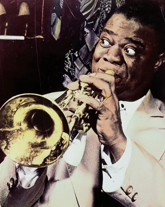 Framed Print : Louis Armstrong Paying Trumpet Framed Print : Louis Armstrong Paying Trumpet