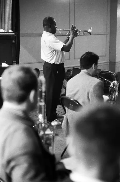 Framed Print : Louis Armstrong Performs At A Church Service Framed Print : Louis Armstrong Performs At A Church Service