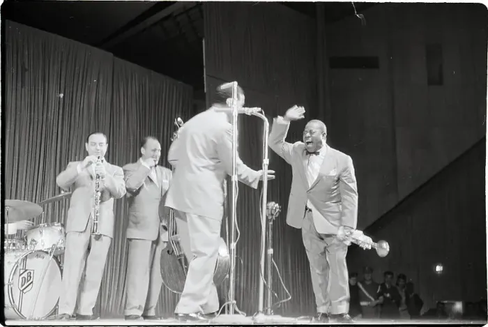 Framed Print : Louis Armstrong Playing in Israel Framed Print : Louis Armstrong Playing in Israel