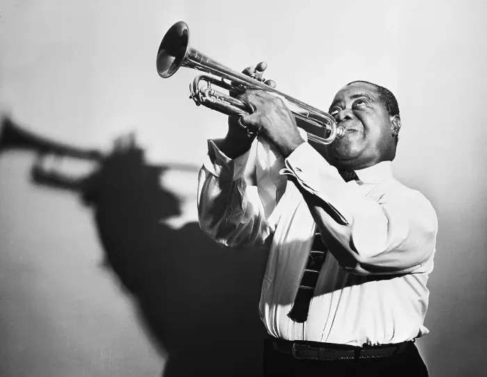 Framed Print : Louis Armstrong Playing Trumpet Framed Print : Louis Armstrong Playing Trumpet