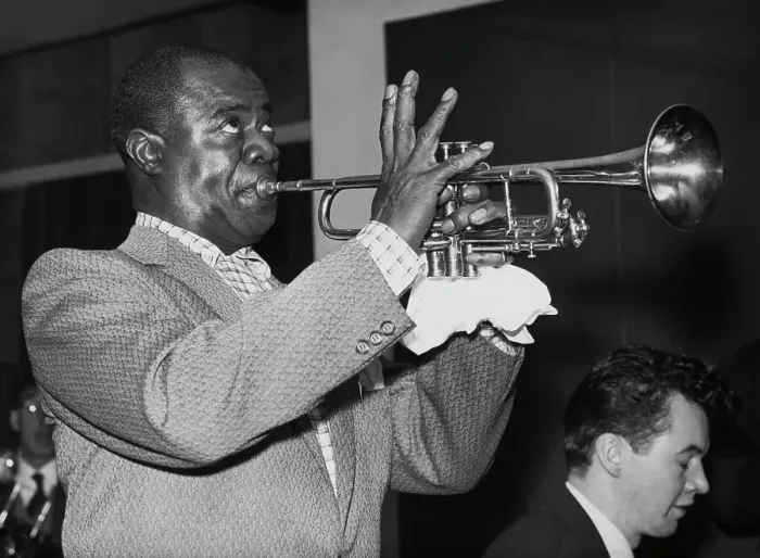 Framed Print : Louis Armstrong Playing Trumpet Framed Print : Louis Armstrong Playing Trumpet