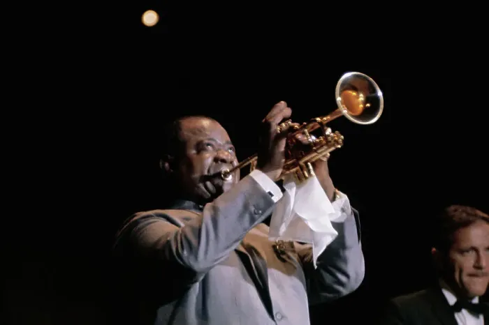 Framed Print : Louis Armstrong Playing Trumpet in Concert Framed Print : Louis Armstrong Playing Trumpet in Concert