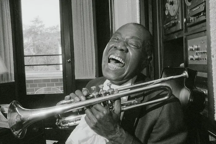 Framed Print : Louis Armstrong with His Trumpet Framed Print : Louis Armstrong with His Trumpet