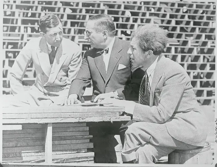 Framed Print : Louis B Mayer, Sid Grauman And Will Hays Signing Deal Framed Print : Louis B Mayer, Sid Grauman And Will Hays Signing Deal