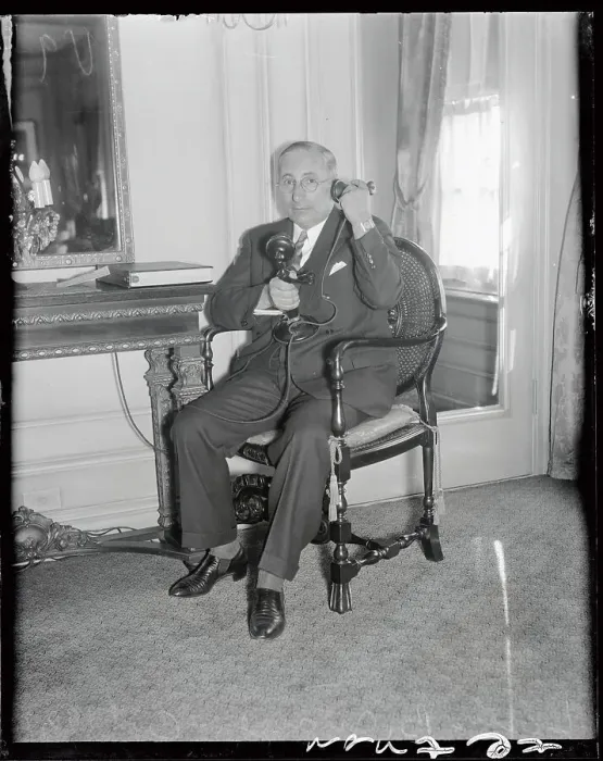 Framed Print : Louis B. Mayer Talking on Telephone Framed Print : Louis B. Mayer Talking on Telephone