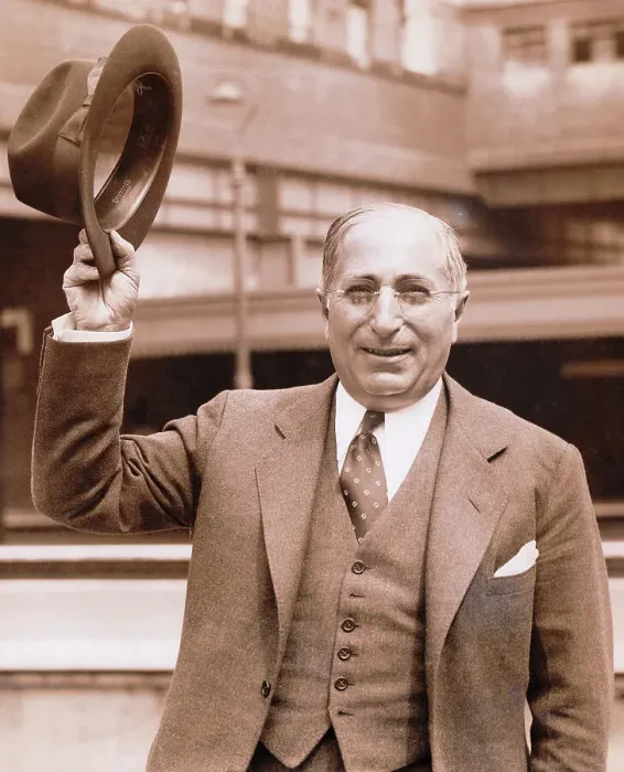 Framed Print : Louis B. Mayer Waving Hat