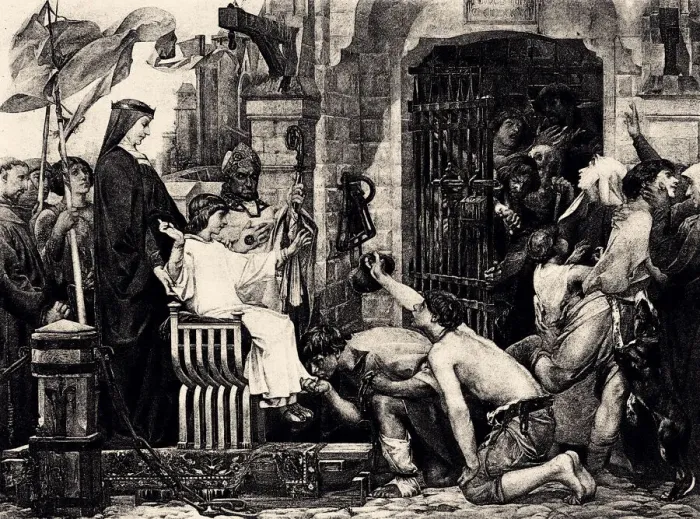 Framed Print : LOUIS IX OPENS THE JAILS OF FRANCE (XXXL)