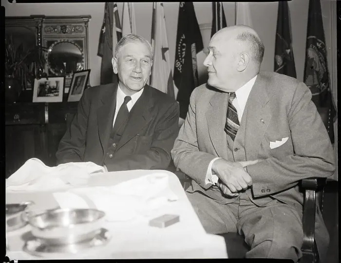 Framed Print : Louis Johnson With Governor John Battle