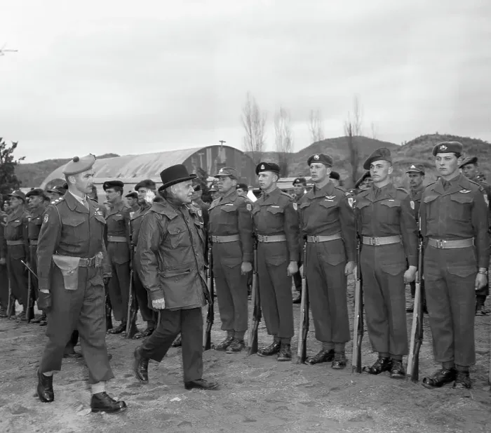 Framed Print : Louis St. Laurent Inspecting an Honor Guard Framed Print : Louis St. Laurent Inspecting an Honor Guard