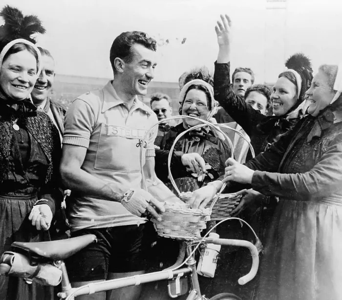Framed Print : Louison Bobet with Dutch Women