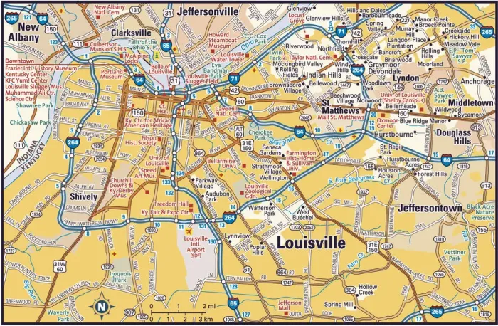 Framed Print : Louisville, Kentucky area Framed Print : Louisville, Kentucky area
