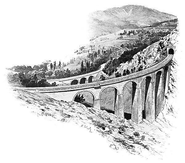 Loulla upper viaduct is a railway (railway) bridge, semi-circular arch bridge