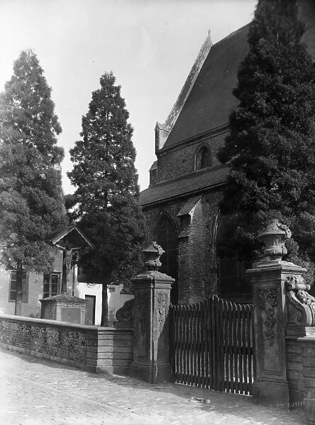Louvain. circa 1909: A church in the Beguinage district of Louvain, Belgium